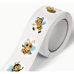 Bee Stickers, assorted 500's Roll